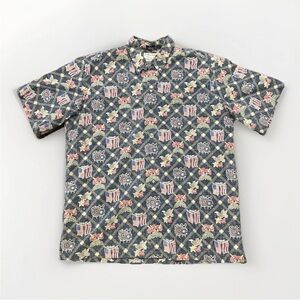 Reyn Spooner Sz XXL 2020 Varez 4th Of July Blue Reverse Print Eagle Hibiscus